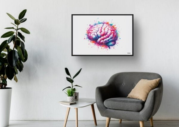 Brain Side Wall Art Print Watercolour Lobes Cerebral Cortex Neurology Medical Doctor Clinic Painting - Image 3