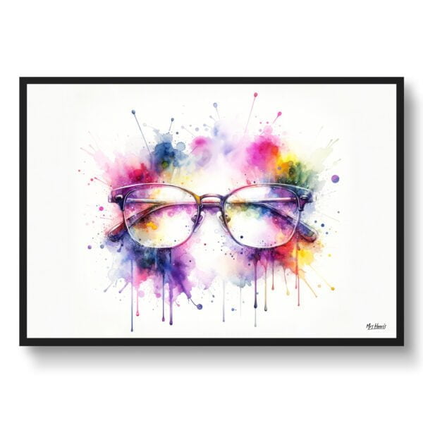 dream watercolour browline glasses metal front view