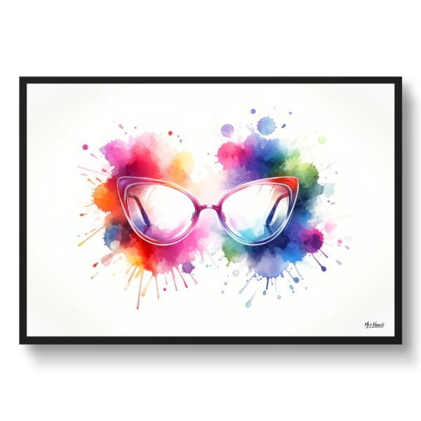 dream watercolour cats eye glasses front view