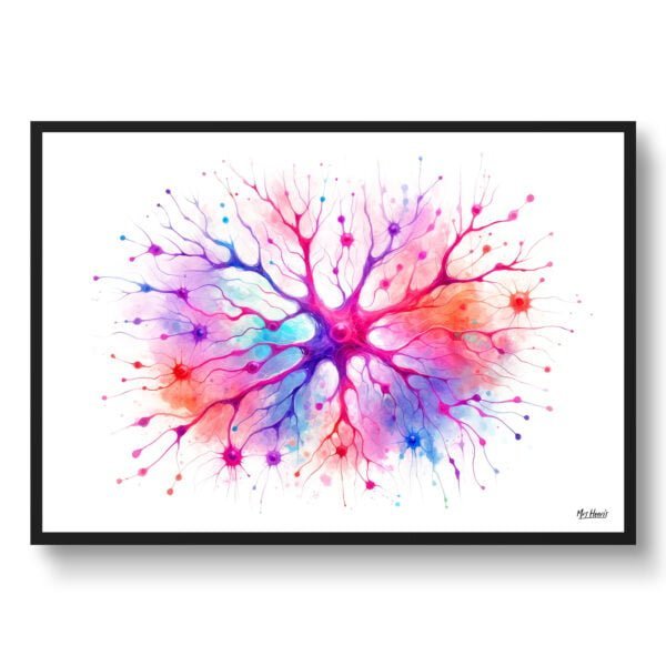 dream watercolour cortical neurons front view