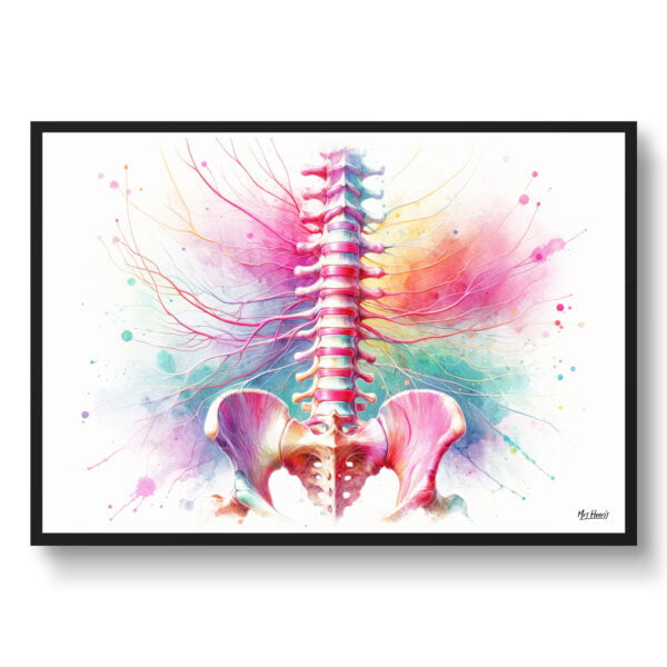 dream watercolour lumbar plexus nerves front view