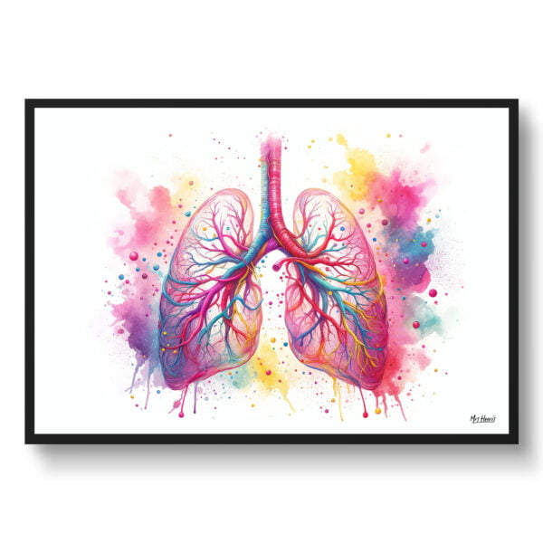 dream watercolour lungs front view