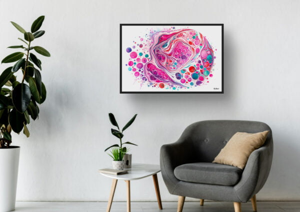 dream watercolour micrograph of follicular thyroid carcinoma circular waiting room