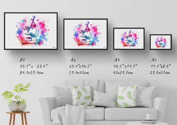 dream watercolour microscope print size comparison