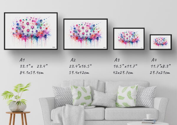 dream watercolour neural network print size comparison