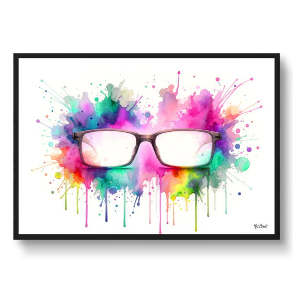 dream watercolour rectangle glasses front view