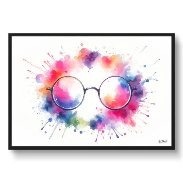 dream watercolour round glasses front view