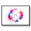 dream watercolour small round glasses front view