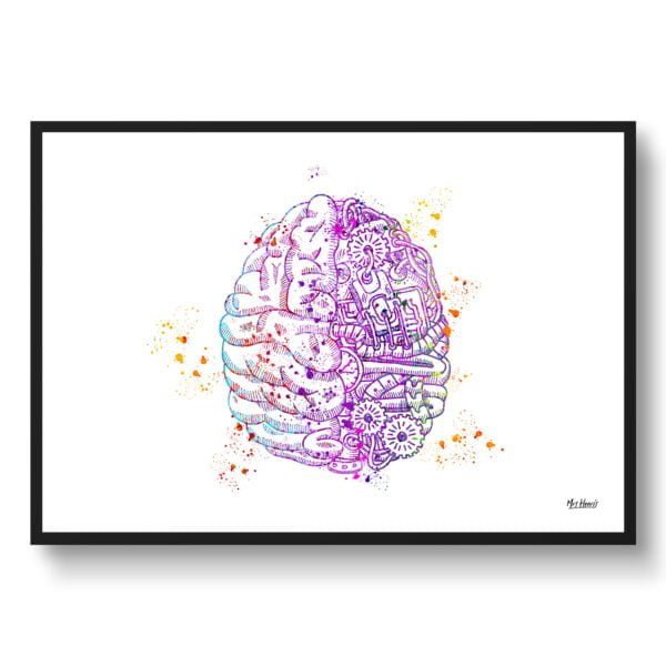 medical splash mechanical brain front view