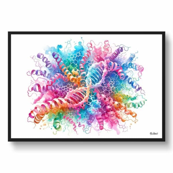 dream watercolour alpha synuclein protein front view 1