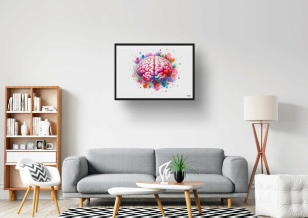 Brain Back Wall Art Print Watercolour Lobes Cerebral Cortex Neurology Medical Doctor Clinic Painting - Image 10