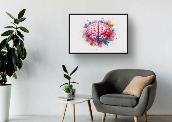 Brain Back Wall Art Print Watercolour Lobes Cerebral Cortex Neurology Medical Doctor Clinic Painting - Image 11