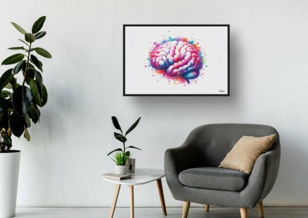 Brain Side Wall Art Print Watercolour Lobes Cerebral Cortex Neurology Medical Doctor Clinic Painting - Image 11