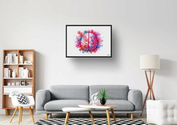 Brain Top Wall Art Print Watercolour Lobes Cerebral Cortex Neurology Medical Doctor Clinic Painting - Image 10