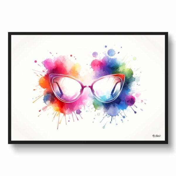 dream watercolour cats eye glasses front view 1