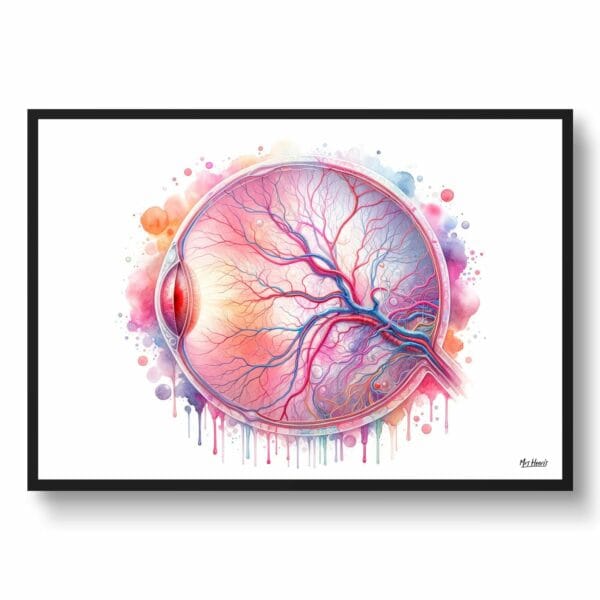 dream watercolour eye anatomy retina front view 1