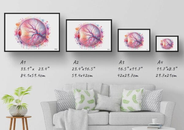 dream watercolour eye anatomy retina print size comparison 1