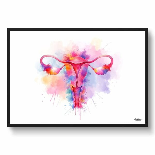 dream watercolour female reproductive system front view 1