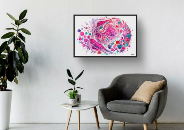 dream watercolour micrograph of follicular thyroid carcinoma circular waiting room 1