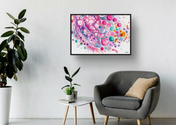 dream watercolour micrograph of follicular thyroid carcinoma waiting room 1