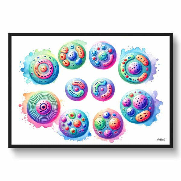 dream watercolour mitosis cell division cycle front view 1