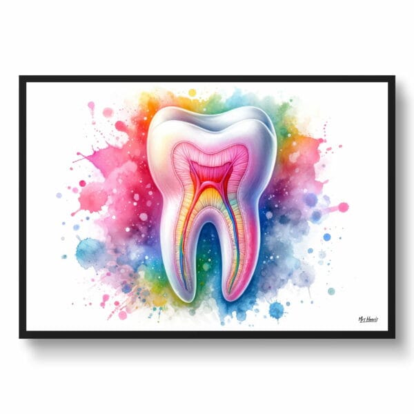 dream watercolour molar anatomy front view 1