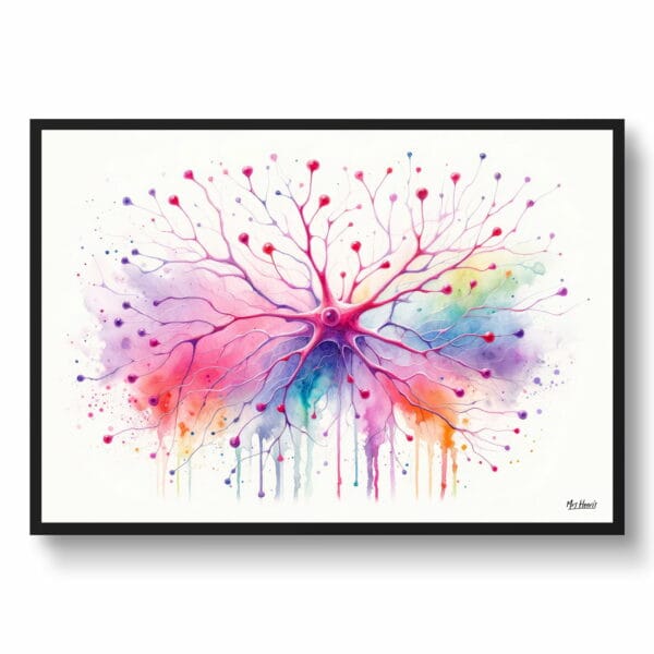 dream watercolour pyramidal neurons front view 1