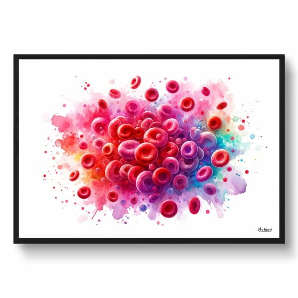 dream watercolour red blood cells front view 1