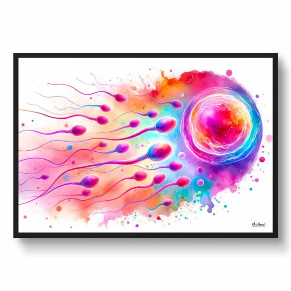 dream watercolour sperm cells front view 1