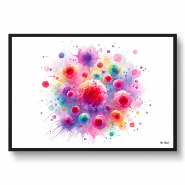 dream watercolour t lymphocytes cells front view