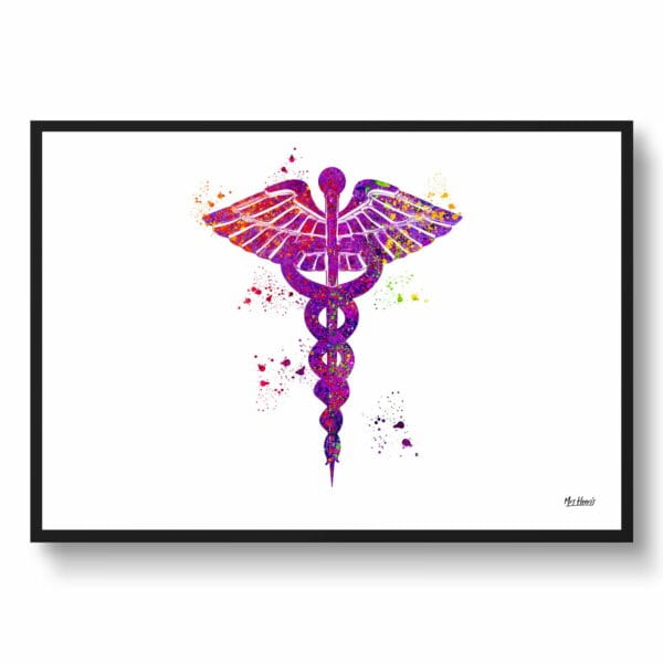 medical splash caduceus front view