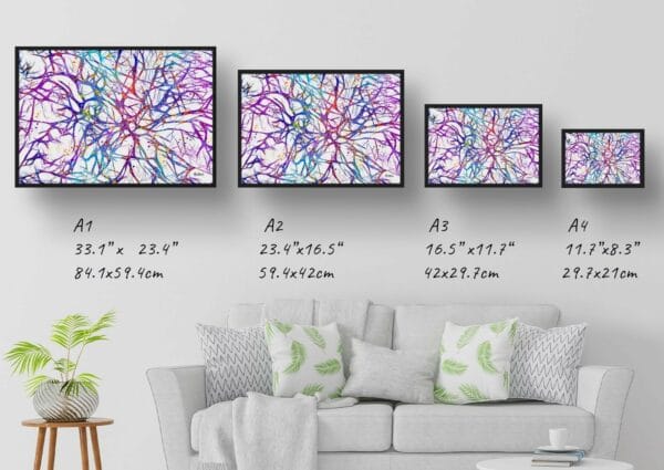 medical splash neurons print size comparison