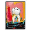 dental abstract expressionism molar front view isolated