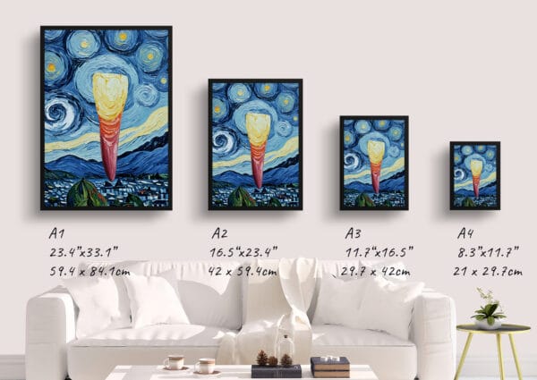 Impressionist Starry Night incisor Print - Dentist Wall Art - Image 4