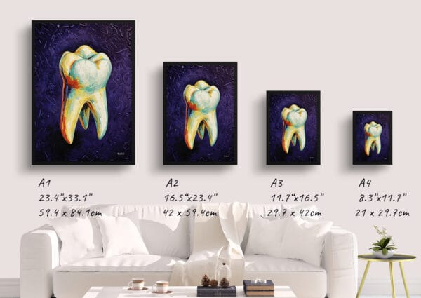 Impressionist Whirling Molar Print - Dentist Wall Art - Image 4