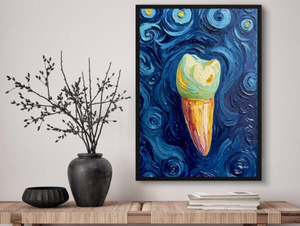 Impressionist Pre-molar Night Print - Dentist Wall Art - Image 3