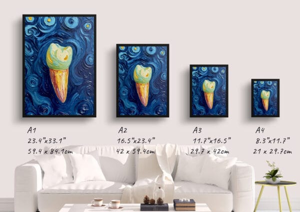 Impressionist Pre-molar Night Print - Dentist Wall Art - Image 4