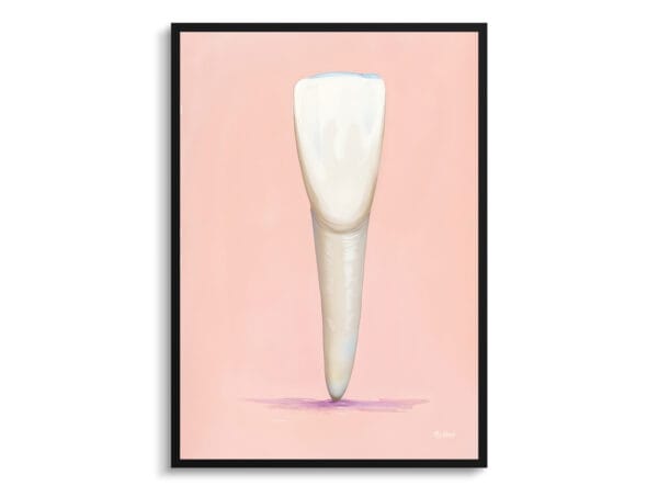 Whimsical Minimalism Pink Incisor Print - Dentist Wall Art