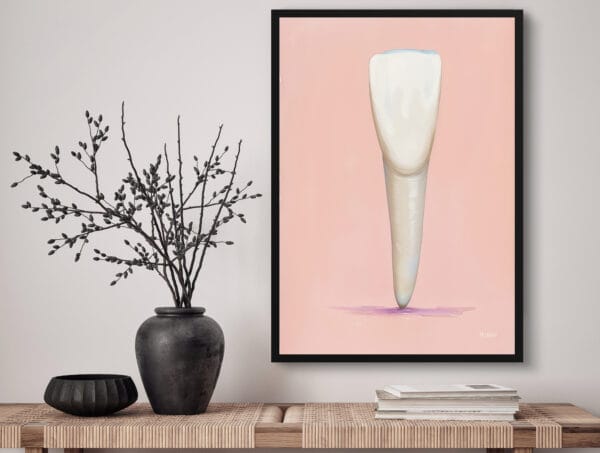 Whimsical Minimalism Pink Incisor Print - Dentist Wall Art - Image 3