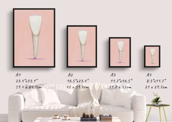 Whimsical Minimalism Pink Incisor Print - Dentist Wall Art - Image 4