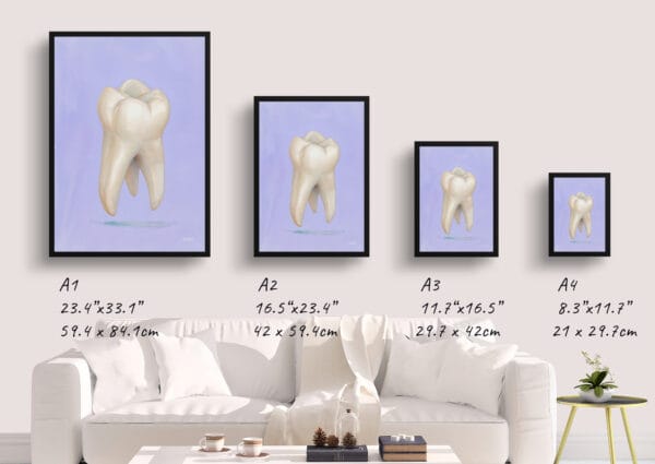 Whimsical Minimalism Lavender Molar Print - Dentist Wall Art - Image 4