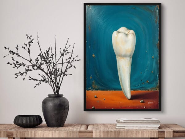 Surrealism Premolar in Blue Print - Dentist Wall Art - Image 3